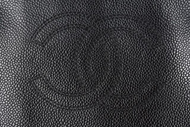 Chanel Shoulder Bag Tote Bag A4 Chanel Coco Mark Caviar Skin Black Preowned