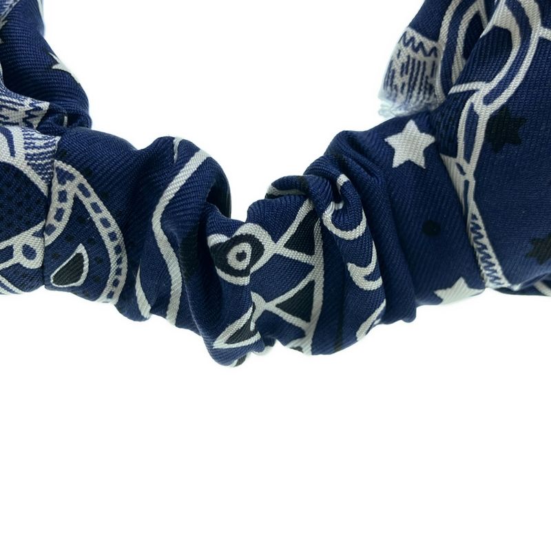 Hermes Silk Headband Turban Navy M