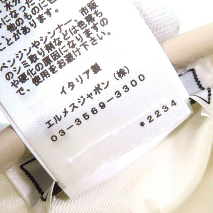 Hermes Saint Honore Charm 100% Cotton With Serie Buttons Leather Trimmed Beret