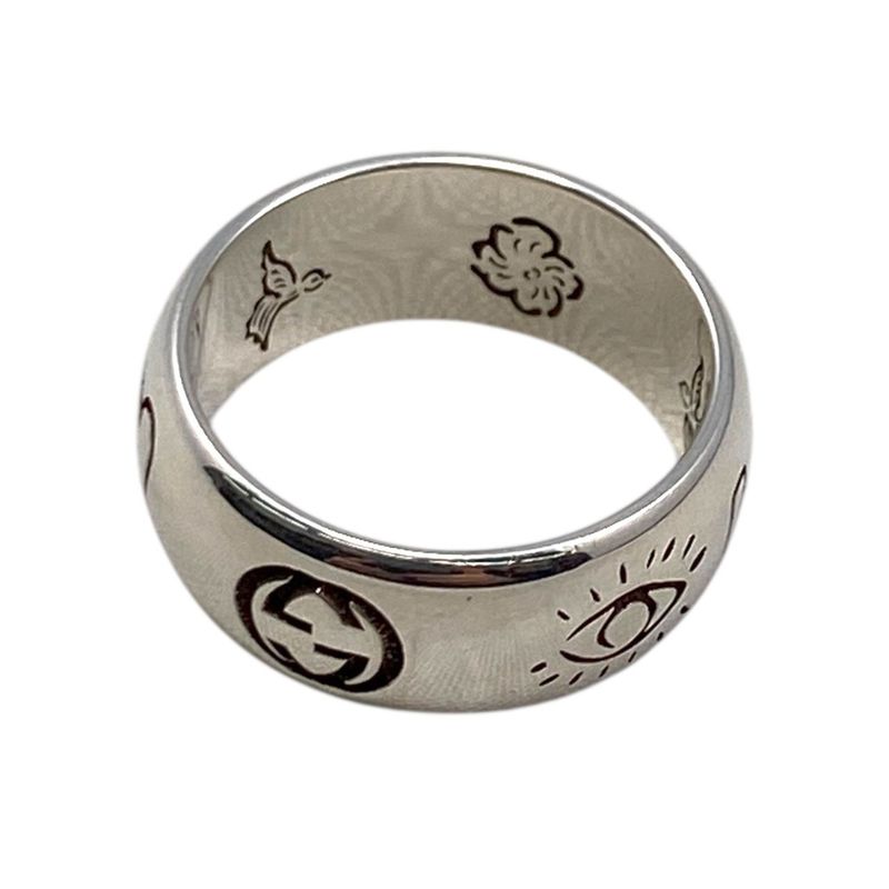 Em0673 Gucci Ring Men's 455247 Blinds for Love #19 Ag925 Silver Unused