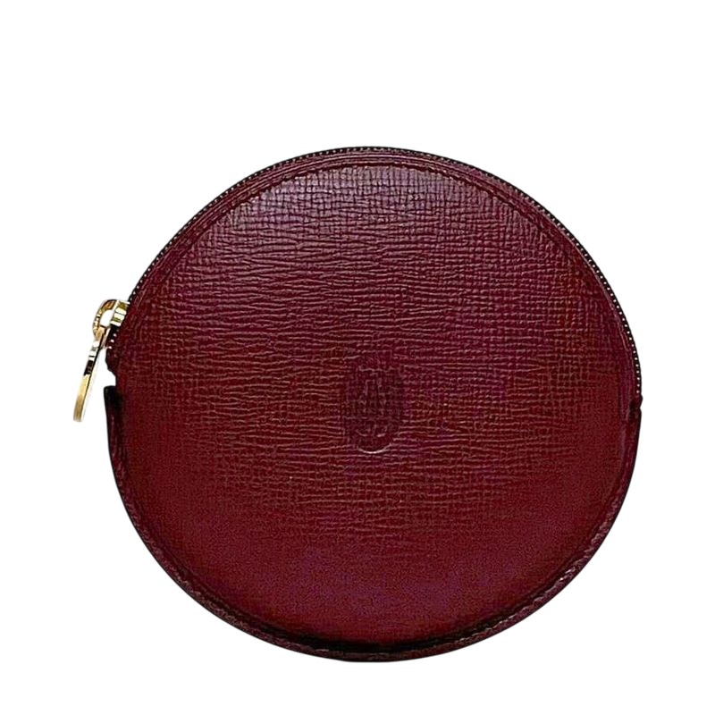 Cartier Coin Case Ec22892 Bordeaux Must Excellent Condition Coin Purse
