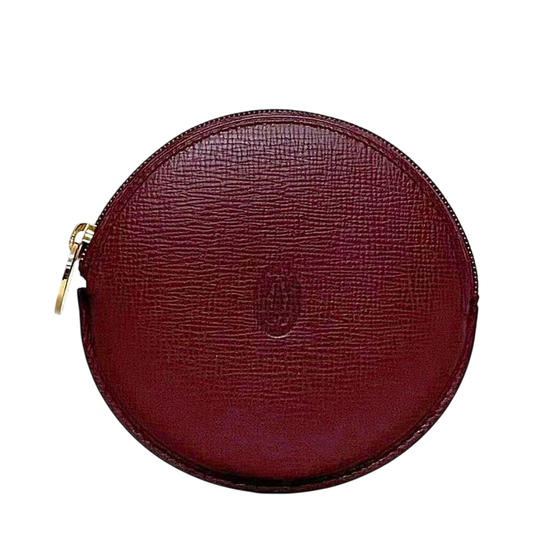 Cartier Coin Case Ec22892 Bordeaux Must Excellent Condition Coin Purse