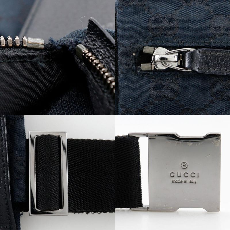 Gucci Body Bag 28566 GG Canvas Black Unisex Waist Bag