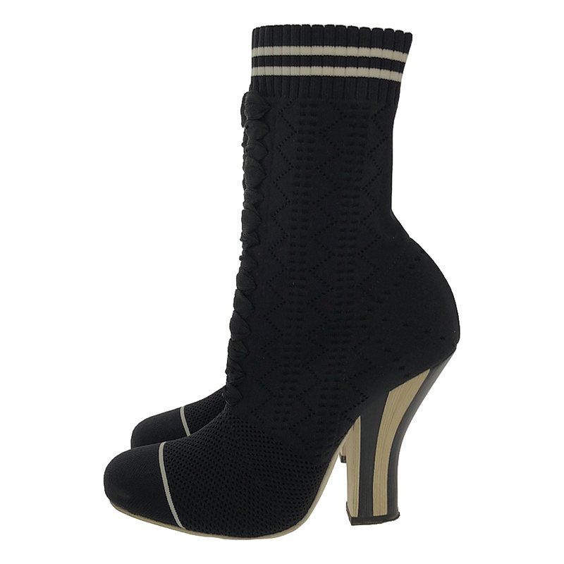 Fendi Rococo Heeled Sock Boots - Women's - 35 - Black