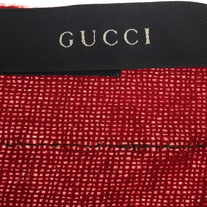 Gucci Wool Cashmere Fringe Shawl Red