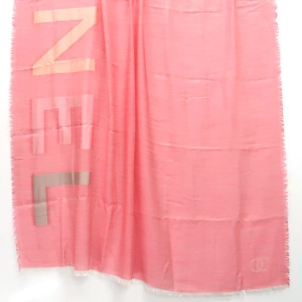 Chanel Shawl Cashmere X Silk 120 X 200cm (78.74in) Pink Chanel Logo Coco Mark