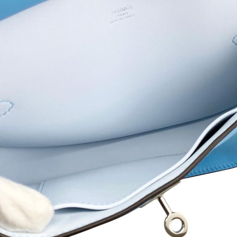 Hermes Shoulder Bag Gipsyère Mini W Engraved Swift Celeste Blue Brume Silver