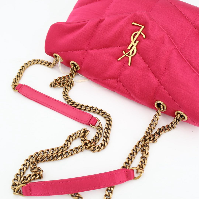 Saint Laurent Mini Puffer Cotton Blend Shoulder Bag