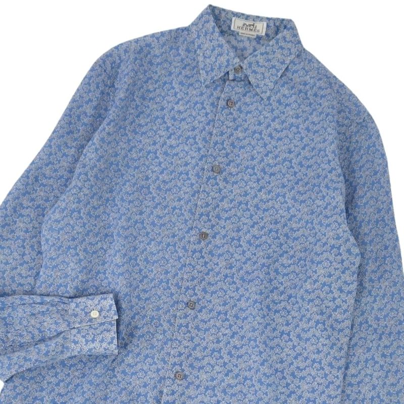 Hermes Shirt Long Sleeves Floral Linen Top