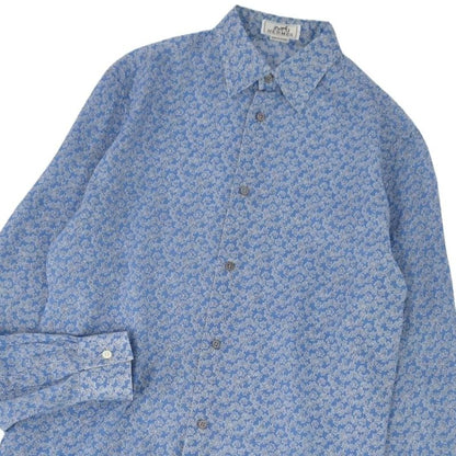 Hermes Shirt Long Sleeves Floral Linen Top