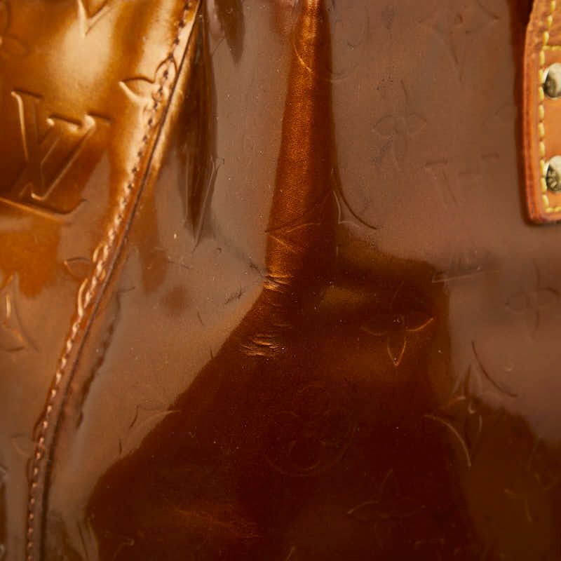 Louis Vuitton Monogram Vernis Reed MM M91143 Bronze Brown Patent Leather Women