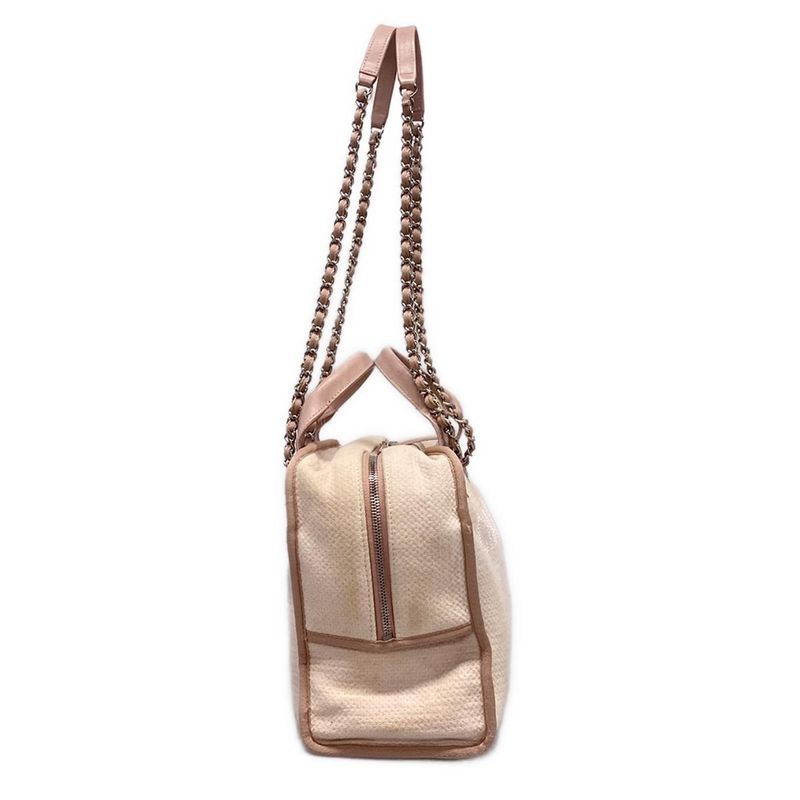 Chanel Shoulder Bag Deauville Beauring Bag Pink Chain Shoulder/2way/silver