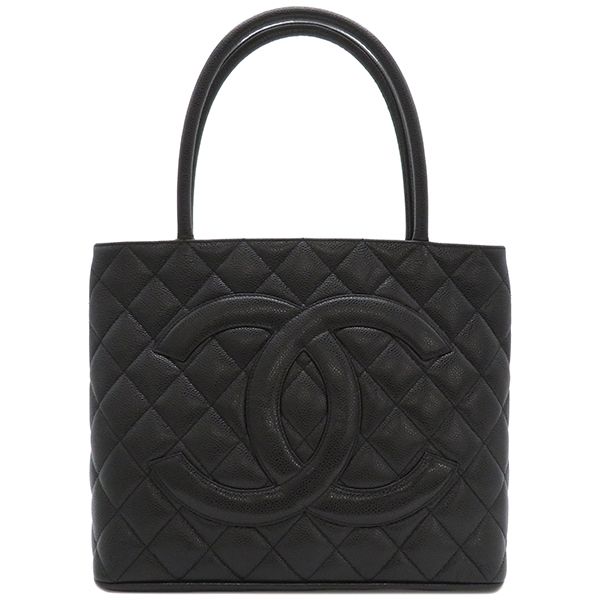 Chanel Tote Matelasse Revival Tote Caviar Skin Black Matte Silver Hardware