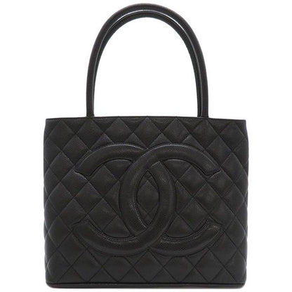 Chanel Tote Matelasse Revival Tote Caviar Skin Black Matte Silver Hardware
