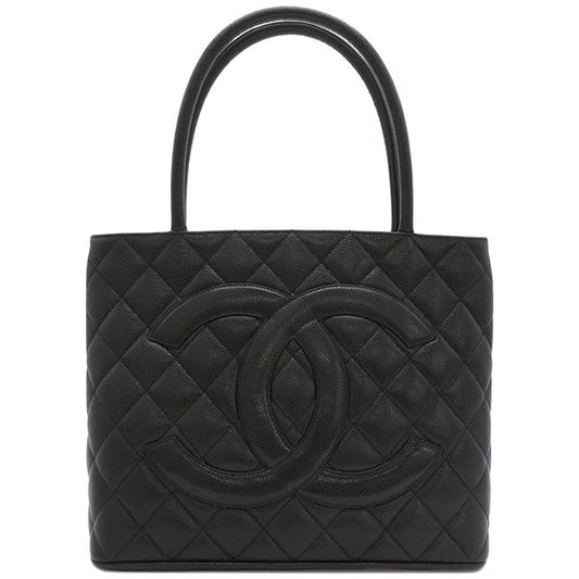 Chanel Tote Matelasse Revival Tote Caviar Skin Black Matte Silver Hardware