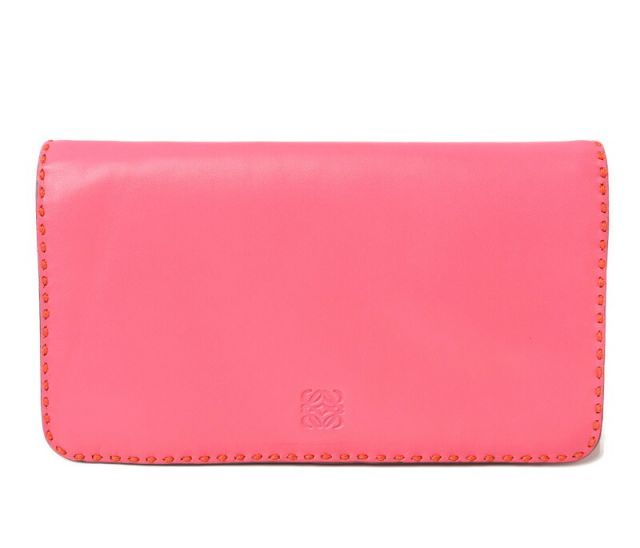 Loewe Clutch Bag Second Bag Loewe Clutch Pouch Lamb Leather Anagram Fuchsia