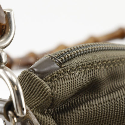 Gucci Bamboo One Shoulder 2WAY 000.2404.0509 Nylon Canvas Khaki Women Shoulder