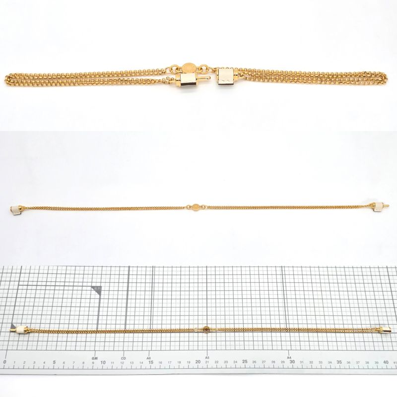 Hermes Charnières PM Necklace Swift Leather Gold-tone Metal Length 405cm