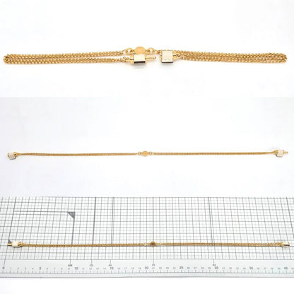 Hermes Charnières PM Necklace Swift Leather Gold-tone Metal Length 405cm