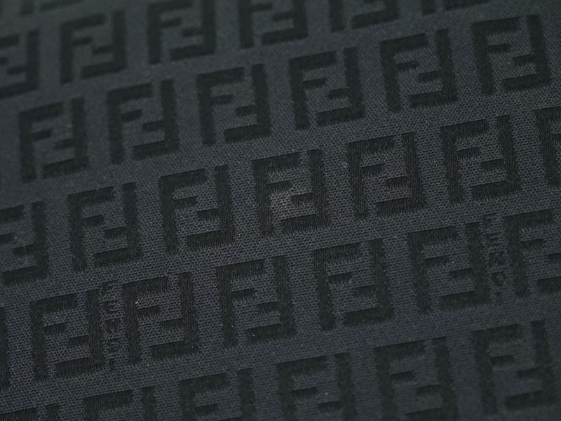 Authentic Fendi Zucchino Shoulder Bag Pochette Canvas Black 8bt075 Zucchino Bag