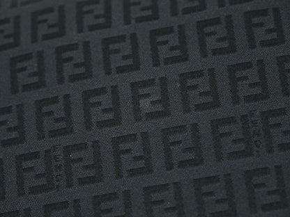 Authentic Fendi Zucchino Shoulder Bag Pochette Canvas Black 8bt075 Zucchino Bag