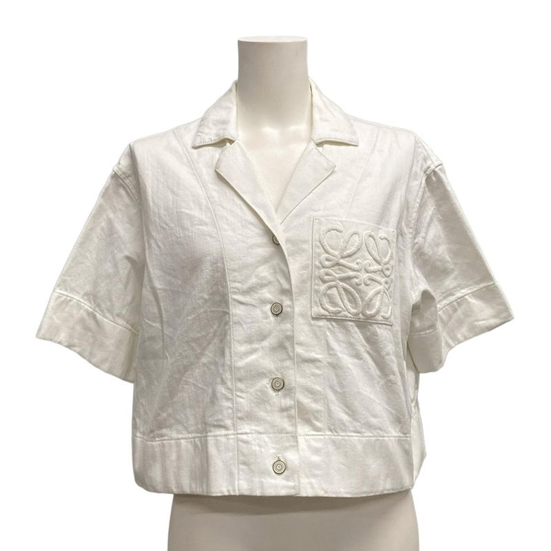 Loewe Short Sleeve Shirt Size 34 S Women - S359y13x53 White Cotton