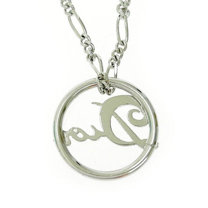 Christian Dior Metal Dior Logo Circle Necklace Silver 463834 Necklace