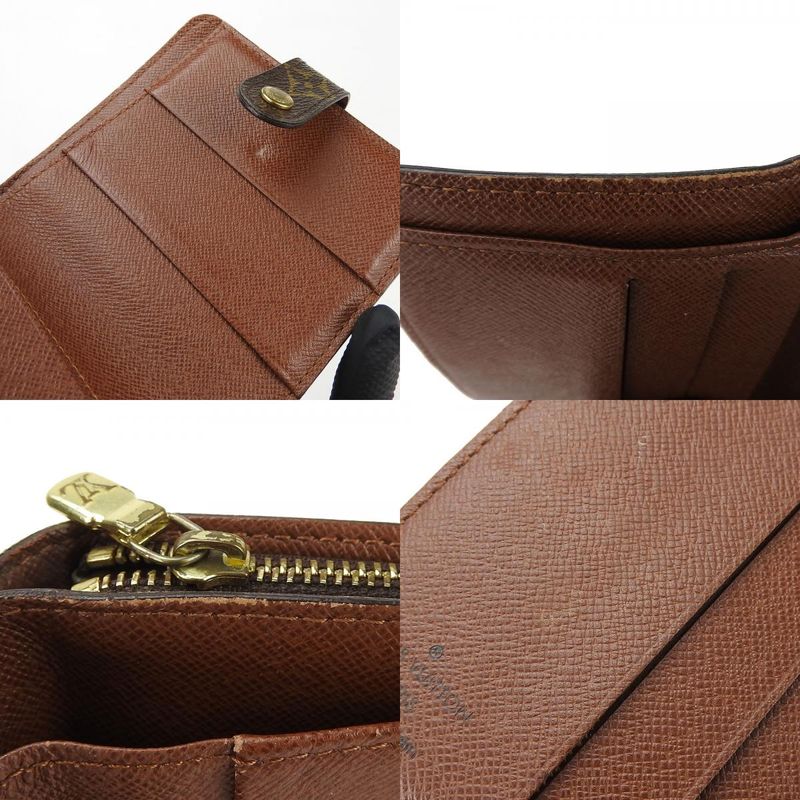 Louis Vuitton Bifold Wallet Compact Zip M61667 Monogram Canvas Brown Goldhardwar