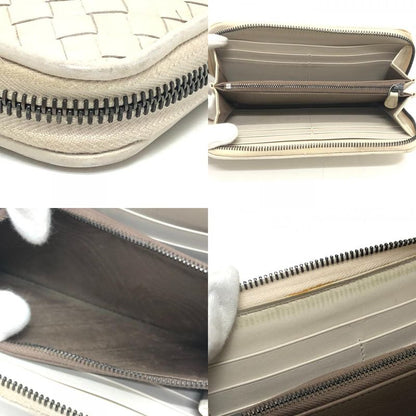 Bottega Veneta Long Wallet Intrecciato 114076 Leather White