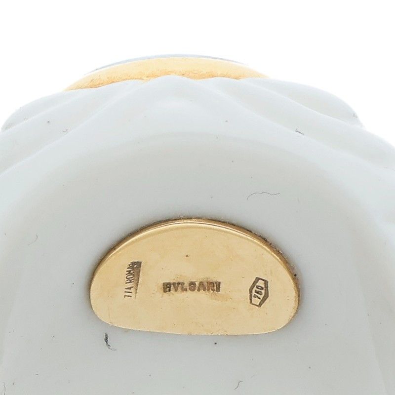 Bulgari Chandra 18K Yellow Gold Blue Topaz Ring Ladies Size 10