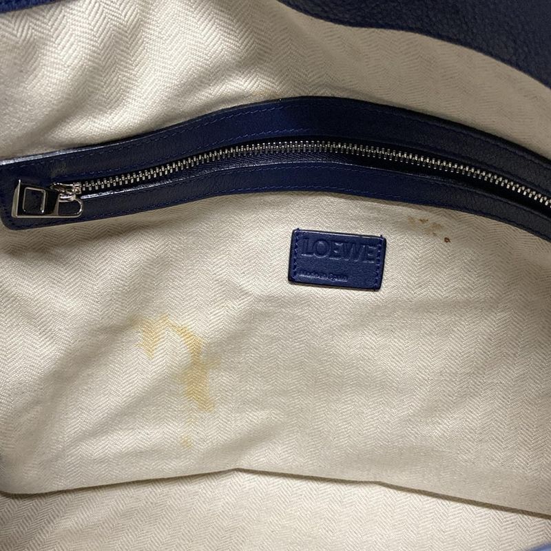 Loewe Shoulder Bag Flamenco Hobo Navy Leather