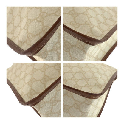 Gucci GG Plus Brown Ivory Gold Hardware Pvc/leather 189899 Business Bag
