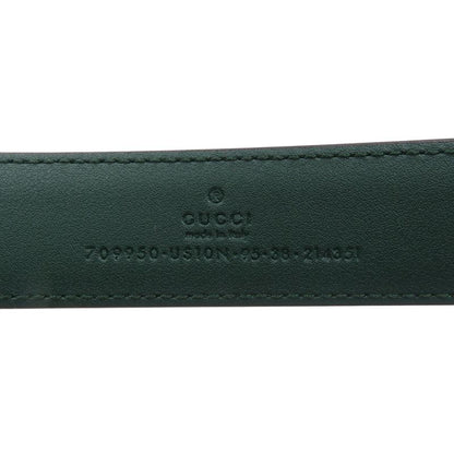 Gucci G Buckle 709950 Size 95 Leather Green Belt 0368 Gucci