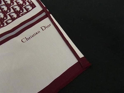Christian Dior Christian Dior Trotter 100% Silk Scarf Women Bordeaux Bq1290