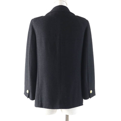 CHANEL Vintage 99P P12650 Wool Jacket With Coco Mark Buttons Black 36 Made In