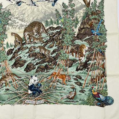 Hermes Carre 90 Scarf Sichuan White