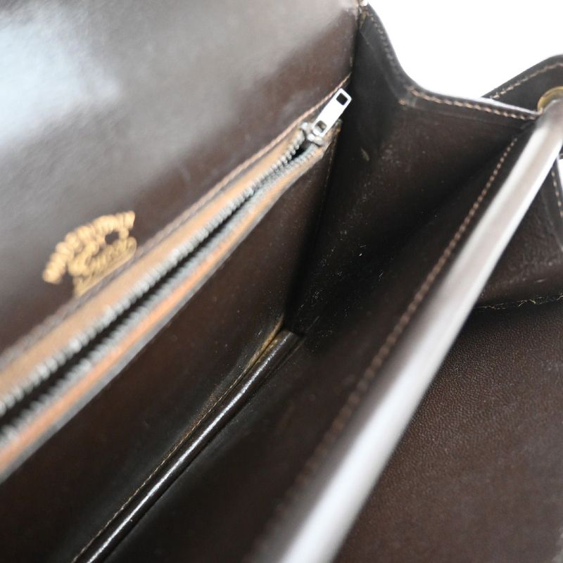 Gucci Horsebit Hand Shoulder Bag Brown 38ka946