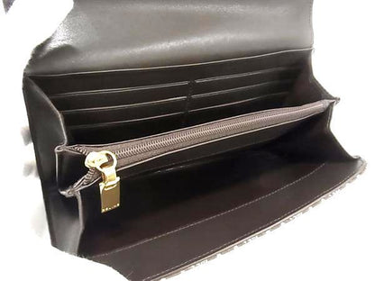 Celine C Macadam Canvas And Leather Bifold Long Wallet Women's