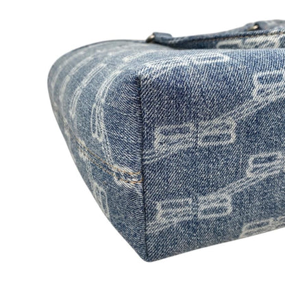 Balenciaga Handbag Shoulder Bag Denim Bag BB monogram Blue Silver
