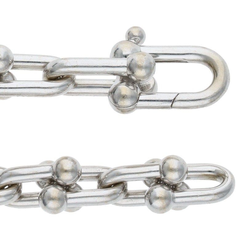 Tiffany & Co Hardwear Hardware 18K White Gold Diamond Medium Link Bracelet