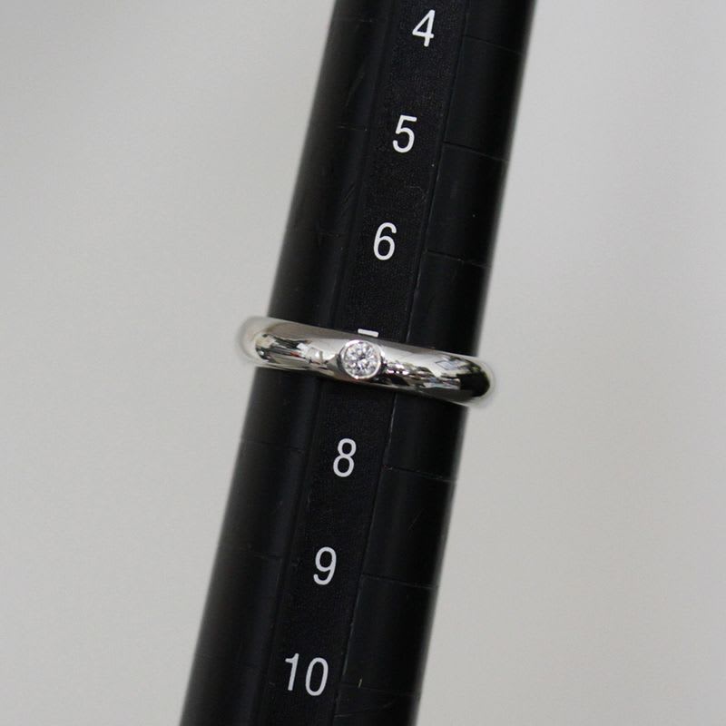 Cartier Wedding Band Ring 1 P Diamond No 7 Box Thick 3.5 mm Pt950