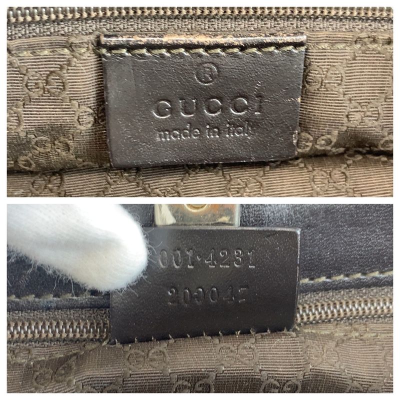 Gucci Sherry Line Beige Brown Gold Hardware Canvas/leather 001 4231 Shoulder