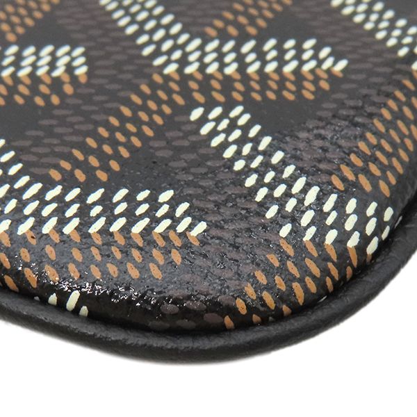 Goyard Pouch Senna Goyard Ine Canvas Black Silver Hardware Black Herringbone