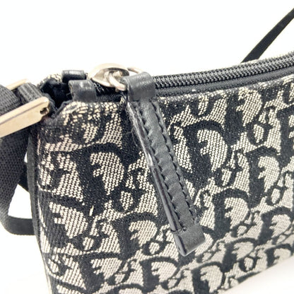 Christian Dior Trotter Handbag Pouch Beige X Black