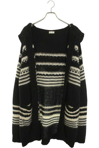 Saint Laurent Paris 22AW 689942 Y75kw Oversized Hooded Mohair Knit Cardigan
