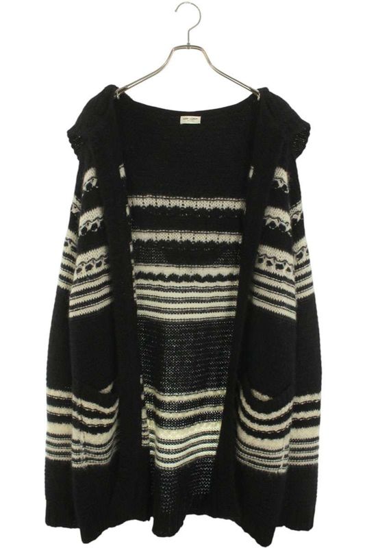 Saint Laurent Paris 22AW 689942 Y75kw Oversized Hooded Mohair Knit Cardigan