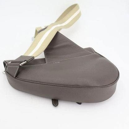 Christian DIOR Saddle Body Bag Leather Dark Navy