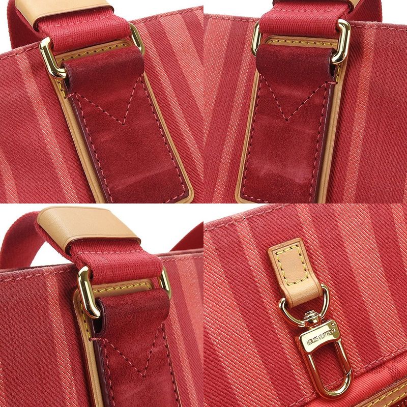 Louis Vuitton Tote Bag Shoulder Plan Soleil Cabas PM M94146 Stripe Red Canvas