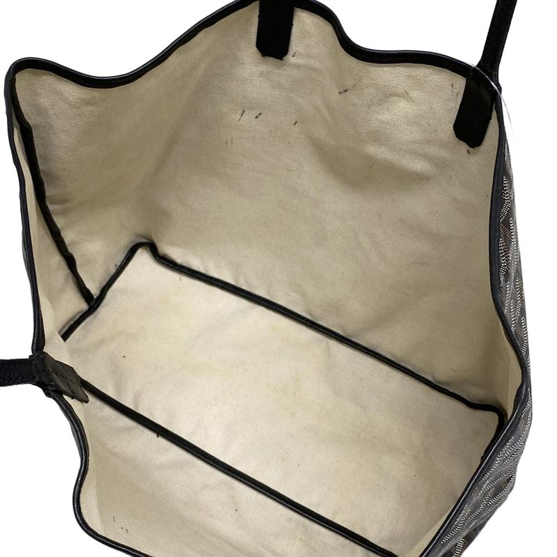 Goyard Tote Bag Saint Louis PM Black×brown×white Leather