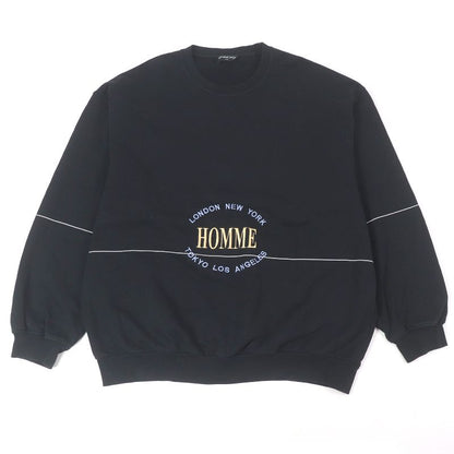 Balenciaga 17AW 485994 100% Cotton Homme Embroidery Oversized Sweatshirt Black